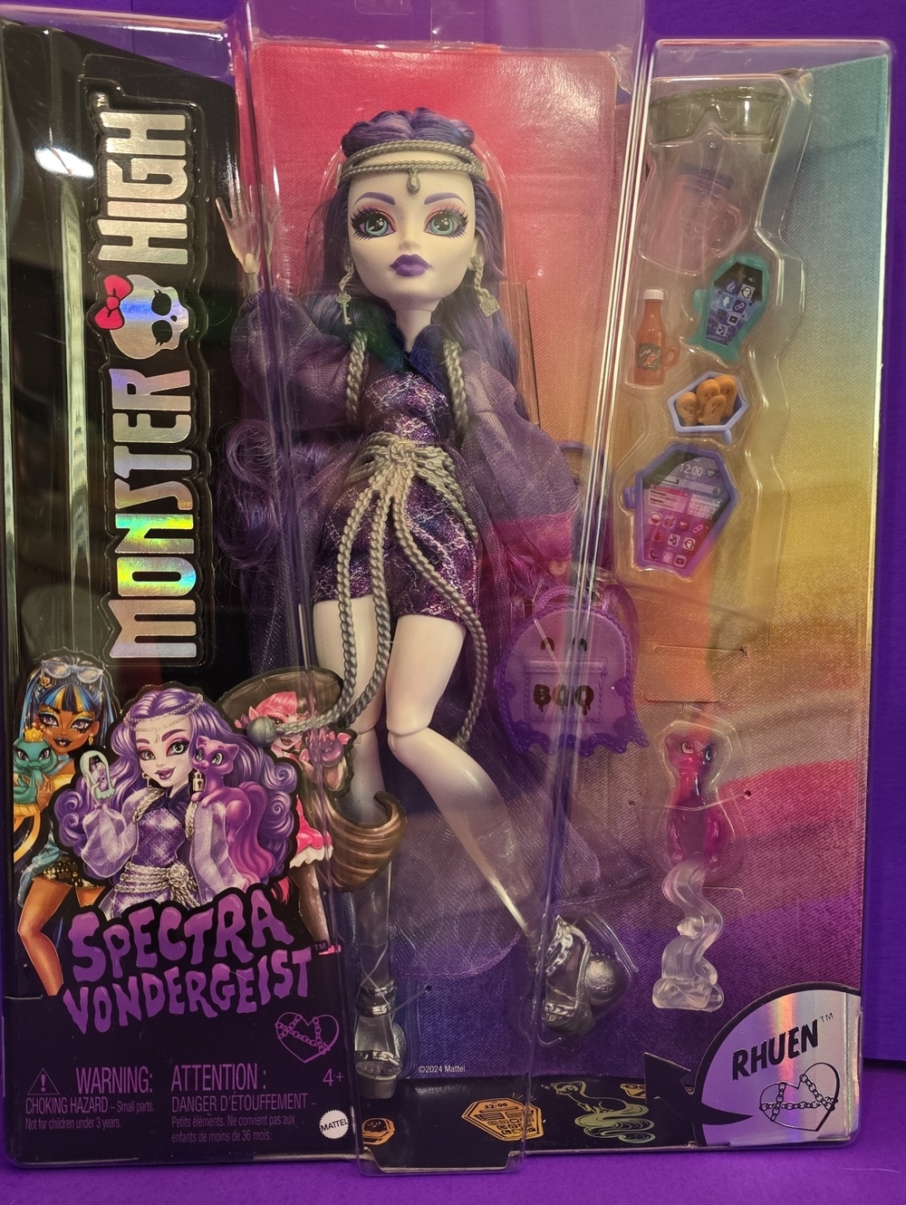 Monster High Spectra Vondergeist Doll - Purple and Silver Outfit